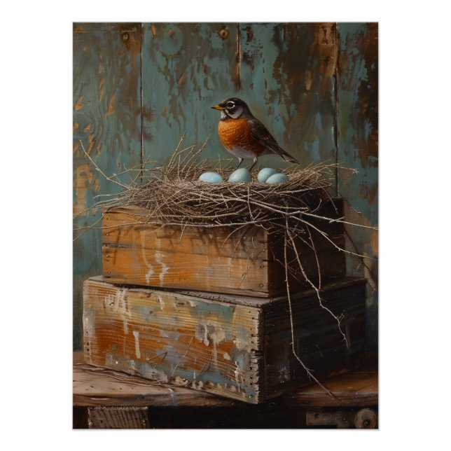 Póster Robin y Nest Desnupage rusos (Anverso)