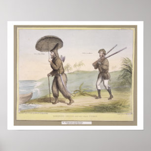 Póster Robinson Crusoe y su Hombre Viernes, (HB Sketches