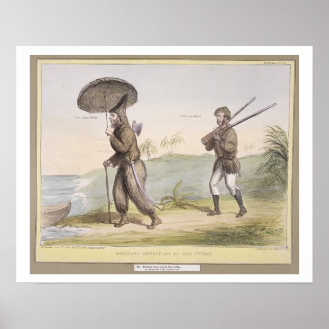 Póster Robinson Crusoe y su Hombre Viernes, (HB Sketches  (Frente)