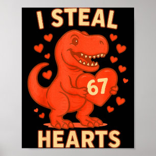 Póster Robo 67 Corazones Día de San Valentín 67 Meme 6 7