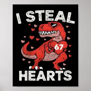 Póster Robo 67 Corazones Día de San Valentín 67 Meme 6 7 