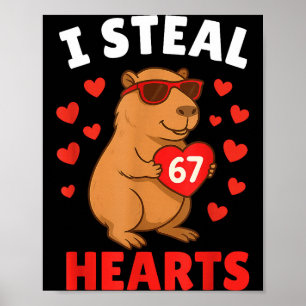 Póster Robo 67 Corazones Día de San Valentín 67 Meme 6 7 
