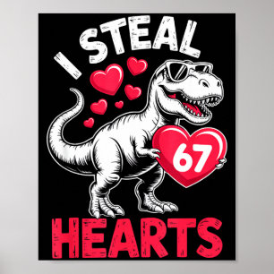 Póster Robo Corazones 67 Día de San Valentín 67 Meme 6 7 
