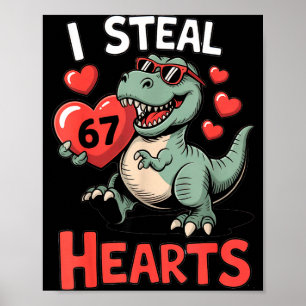 Póster Robo Corazones 67 Día de San Valentín 67 Meme 6 7