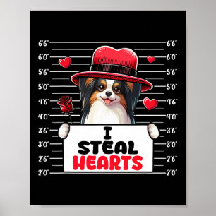 Póster Robo Corazones Lindos Día de San Valentín Perro Pa