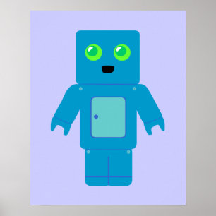 Póster Robot azul