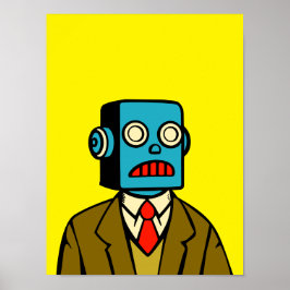 Póster Robot azul