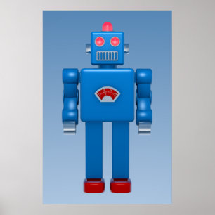 Póster Robot azul 02