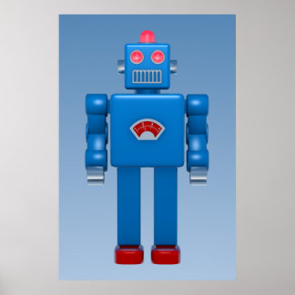 Póster Robot azul 02