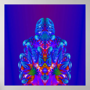 Póster Robot azul abstracto