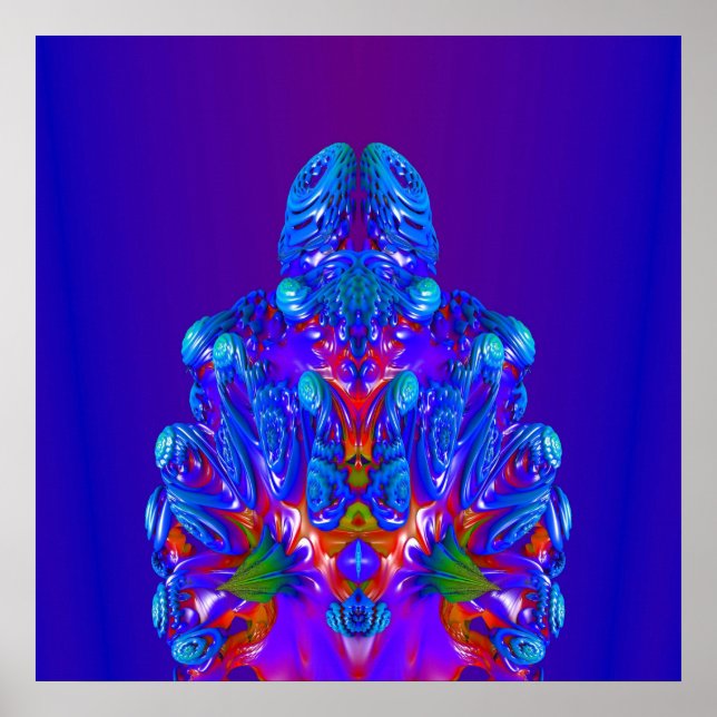 Póster Robot azul abstracto (Frente)