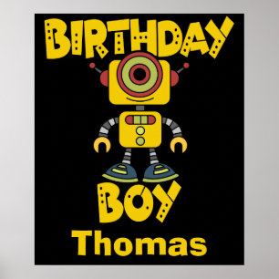 Póster Robot Birthday Personalizado
