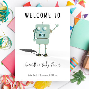 Póster Robot Boy Bienvenida Bebé Ducha