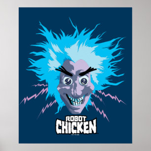 Póster Robot Chicken Scientist Head Graphic