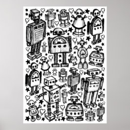 Póster Robot Crowd Poster
