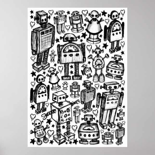 Póster Robot Crowd Poster (Frente)