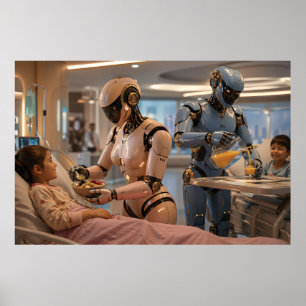 Póster Robot Cuidador de IA Futurista