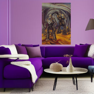 Póster Robot de Mech en un planeta alienígena   Poster de