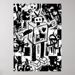 Póster Robot Graffiti Poster