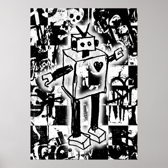 Póster Robot Graffiti Poster (Frente)