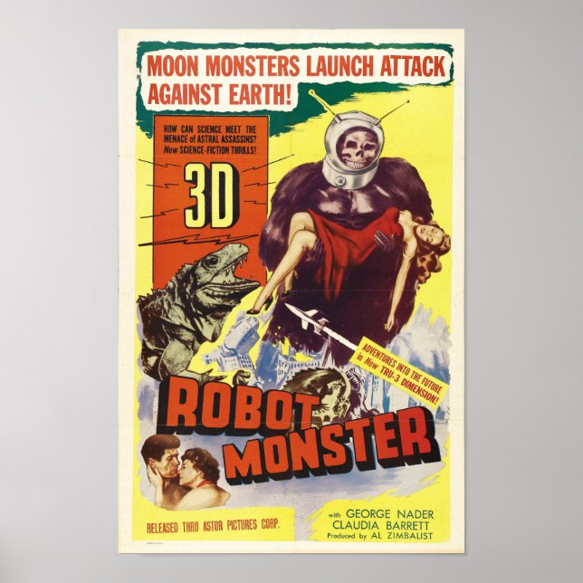 Póster Robot Monster - Vieja película de terror de cienci (Frente)