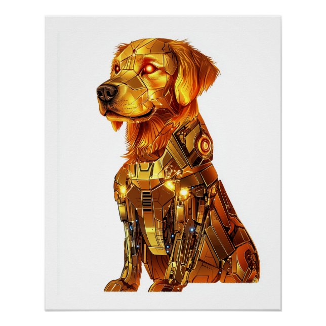 Póster Robot Retriever - Perro Mecha Futurista (Anverso)