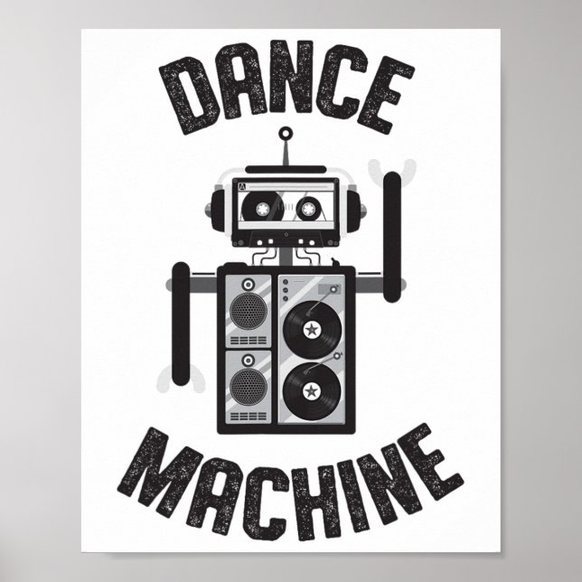 Póster Robot retro vintage de Dance Machine 80 (Frente)