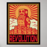 Póster Robot Revolution<br><div class="desc">Vintage Propaganda Poster from the Robot Revolution</div>