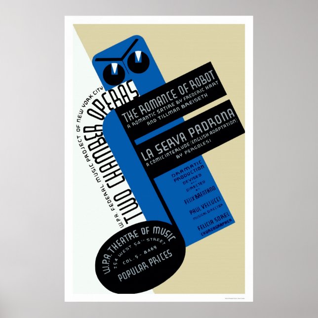 Póster Robot Romance Nueva York 1938 WPA (Frente)