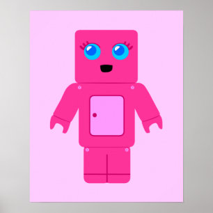 Póster Robot rosa
