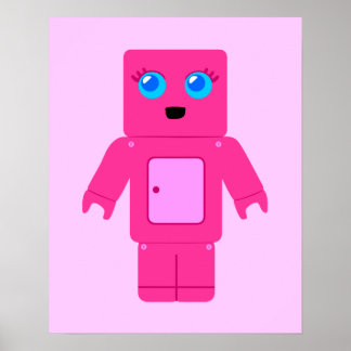 Póster Robot rosa