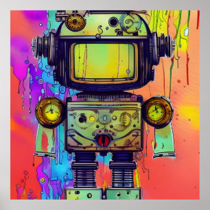 Póster Robot Steampunk