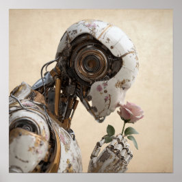 Póster Robot y Rosa Poster Solarpunk