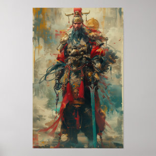 Póster Robotic Guan Yu Front View Full Body Shot Poster