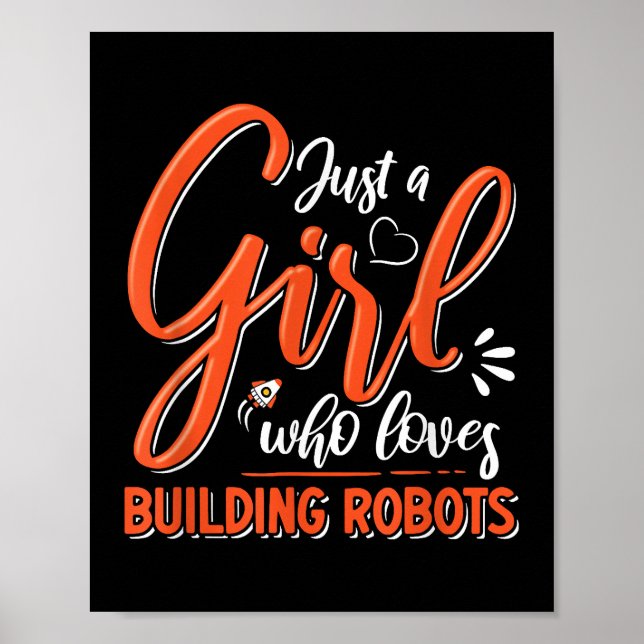Póster Robotics Engineer Robot Lover Chica Rob (Frente)