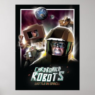 Póster Robots de cartón en la batalla espacial