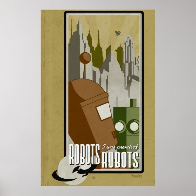 Póster ¡Robots! ¡Me prometieron robots! (Frente)
