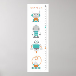 Póster Robots Niños Personalizado Crecimiento Gráfico de 