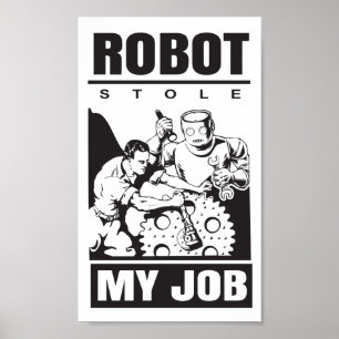 Póster 🤖 robots robaron mi trabajo