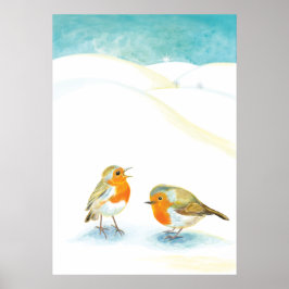 Póster Robots rojos en invierno