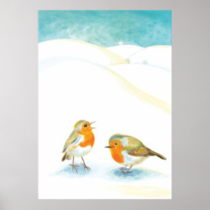 Póster Robots rojos en invierno