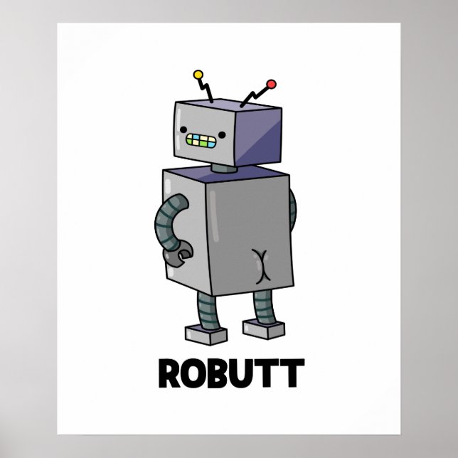 Póster Robutt Funny Robot Pun (Frente)