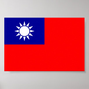 Póster ROC Taiwán - Bandera de Taiwán - 中華民國國旗 - 青天白日滿地紅