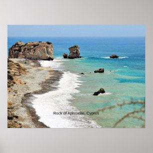 Póster Roca de Afrodita, Chipre,