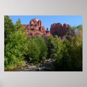 Póster Roca de la Catedral y arroyo en Sedona Arizona