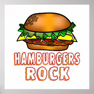 Póster Roca de las hamburguesas