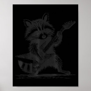 Póster Roca de Mapache Música para Hombres Mujeres Banda