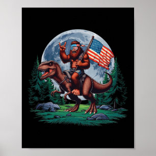 Póster Roca De Pie En Mullet Bandana En T-rex Full M