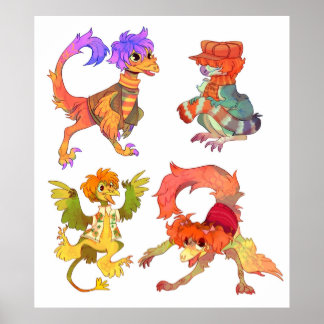 Póster Roca del franqueo de dinosaurio