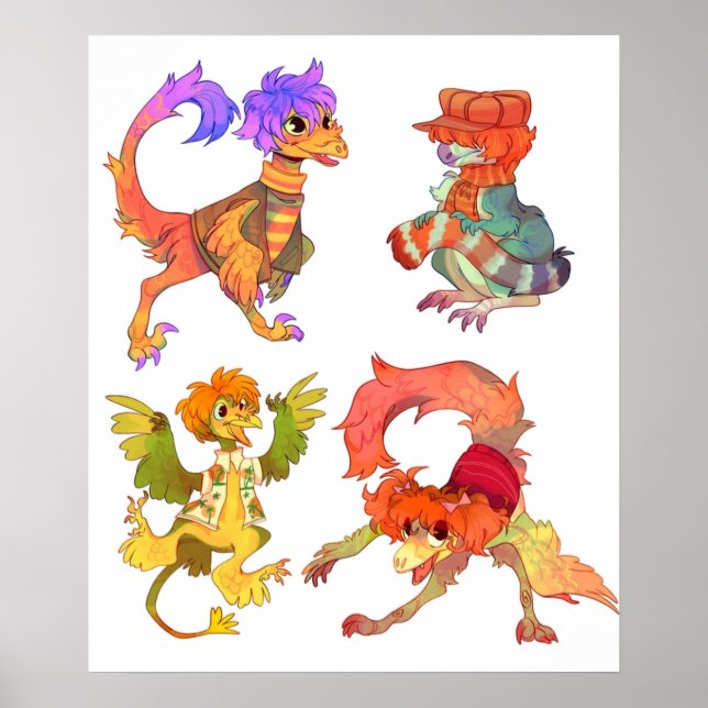 Póster Roca del franqueo de dinosaurio (Frente)